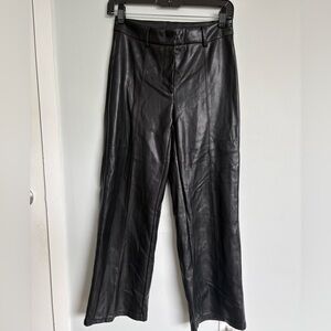 Avec Les Filles Black Leather Trousers